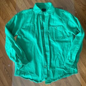 J. Crew Men’s bright green chore “shacket” (shirt-jacket)